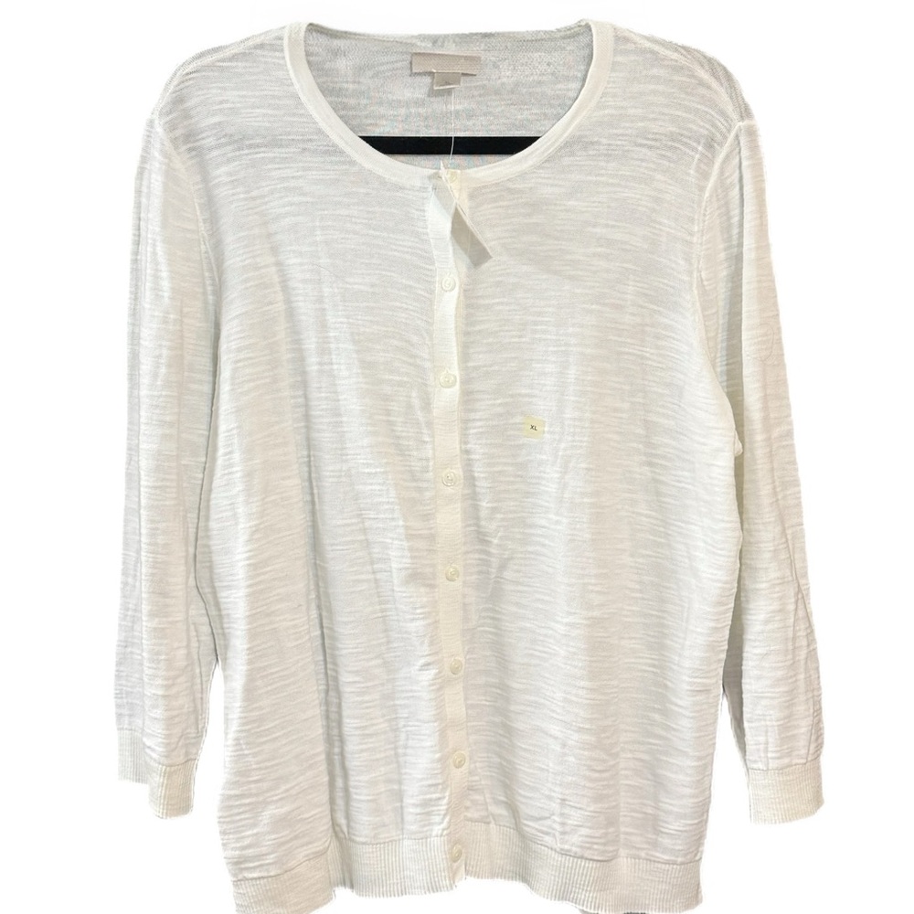 LOFT Cream Button-Up Cardigan NWT